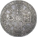 1663 Crown - Charles II British Silver Coin - Nice