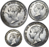 1859 Maundy Set - Victoria British Silver Coins - Very Nice