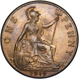 1919 Penny - George V British Bronze Coin - Very Nice