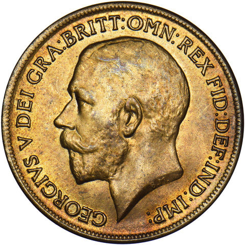 1919 Penny - George V British Bronze Coin - Superb