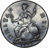 1772 Halfpenny - George III British Copper Coin