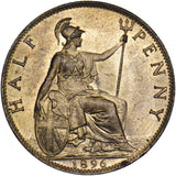 1896 Halfpenny - Victoria British Bronze Coin - Superb