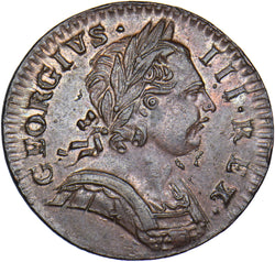 1773 Farthing - George III British Copper Coin - Very Nice