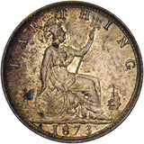1873 Farthing - Victoria British Bronze Coin - Superb
