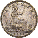 1885 Farthing - Victoria British Bronze Coin - Superb