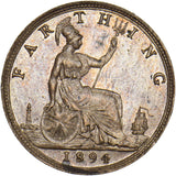 1894 Farthing - Victoria British Bronze Coin - Superb