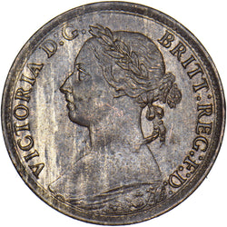 1895 Farthing (Bun Head) - Victoria British Bronze Coin - Very Nice