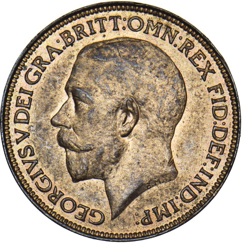 1924 Farthing - George V British Bronze Coin - Superb