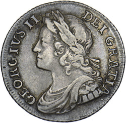 1739 Shilling - George II British Silver Coin - Nice