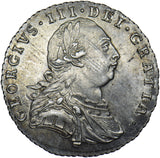 1787 Sixpence (No hearts.) - George III British Silver Coin - Very Nice