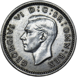 1942 Threepence - George VI British Silver Coin - Very Nice
