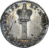1800 Maundy Penny - George III British Silver Coin - Nice