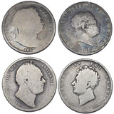 1817 - 1834 Halfcrowns Lot (4 Coins) - All Different - British Silver