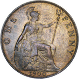 1900 Penny - Victoria British Bronze Coin - Very Nice