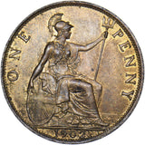 1902 Penny (Rare Low Tide) - Edward VII British Bronze Coin - Superb