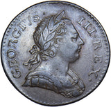 1772 Halfpenny - George III British Copper Coin - Nice