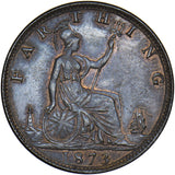 1873 Farthing - Victoria British Bronze Coin - Very Nice