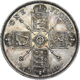 1914 Florin - George V British Silver Coin - Very Nice