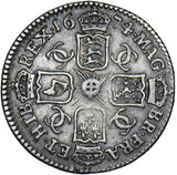 1674 Sixpence - Charles II British Silver Coin - Nice
