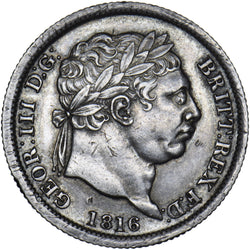 1816 Shilling - George III British Silver Coin - Very Nice