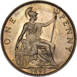1897 Penny - Victoria British Bronze Coin - Superb
