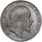 1902 Penny (Low tide) - Edward VII British Bronze Coin - Very Nice