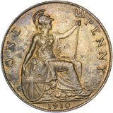 1910 Penny - Edward VII British Bronze Coin - Very Nice