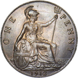 1912 Penny - George V British Bronze Coin - Superb