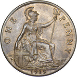 1919 Penny - George V British Bronze Coin - Very Nice