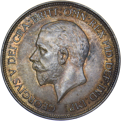 1930 Penny - George V British Bronze Coin - Very Nice