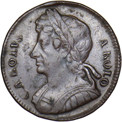 1675 Halfpenny - Charles II British Copper Coin - Nice