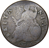 1701 Halfpenny (Unbarred A's in BRITANNIA) - William III British Copper Coin