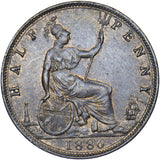 1886 Halfpenny - Victoria British Bronze Coin - Very Nice