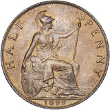 1899 Halfpenny - Victoria British Bronze Coin - Superb