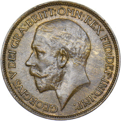 1921 Halfpenny - George V British Bronze Coin - Very Nice