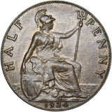 1924 Halfpenny - George V British Bronze Coin - Very Nice