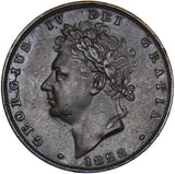 1828 Farthing - George IV British Copper Coin - Very Nice
