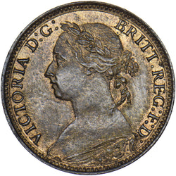 1884 Farthing - Victoria British Bronze Coin - Very Nice