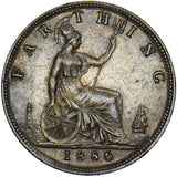 1886 Farthing - Victoria British Bronze Coin - Very Nice