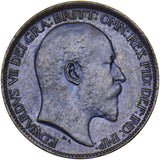 1909 Farthing - Edward VII British Bronze Coin - Superb