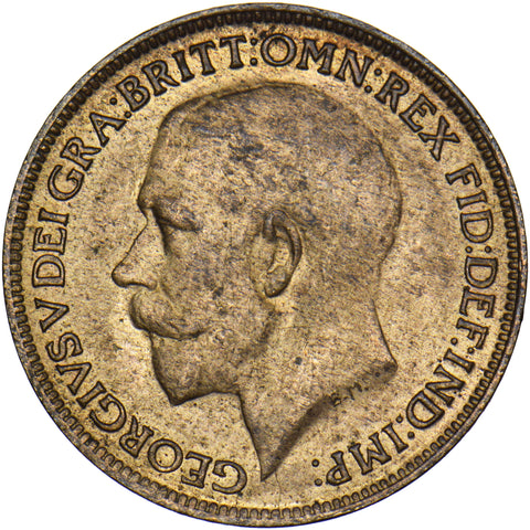 1919 Farthing - George V British Bronze Coin - Superb