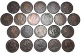 1881 - 1901 Pennies Lot (21 Coins) - Victoria British Bronze Coins (Date Run)