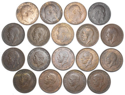 1902 - 1936 Halfpennies Lot (18 Coins) - British Bronze Coins (High grades)