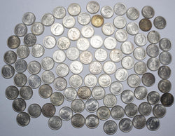 Lot of 100 High Grade British George VI Silver Sixpence Coins - 1937 to 1946