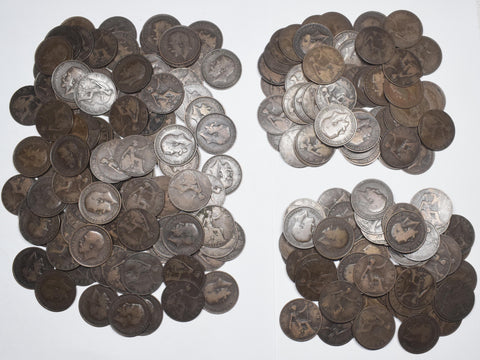 Bulk Lot of 200 George V British H Heaton Mint Penny Coins - 1912, 1918, 1919