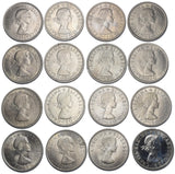 1953 - 1970 Elizabeth II British Halfcrowns Lot (16 Coins) - High Grade Date Run