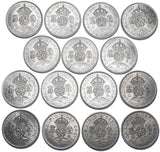 1937 - 1951 British George VI Florins Lot (15 Coins) - High Grade Date Run