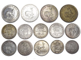 1892 - 1954 Silver South Africa Coins Lot (14 Coins) - Includes 4 Crowns