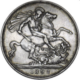 1892 Crown - Victoria British Silver Coin - Nice