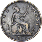1877 Penny - Victoria British Bronze Coin